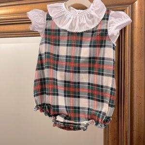 The Beaufort Bonnet Company Brooksy Bubble Set “Aiken Plaid” with White Top 2T